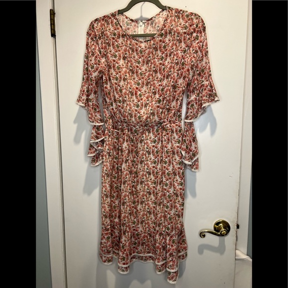 Monique Lhuillier Pink Floral Valley Dress